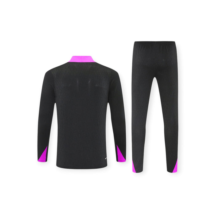England Training Tracksuit 2026 - Nike Black Half-Zip Purple Raglan + Black Slim Pants