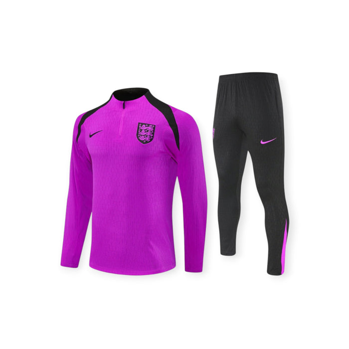 England Training Tracksuit 2026 - Nike Purple Half-Zip + Black Slim Pants