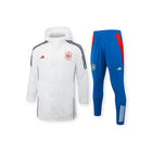 Spain Hooded Parka Set 2026 - Adidas White + Blue Pants