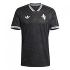 Juventus 3rd Kit 2025/26 – black and geometric retro football jersey front view