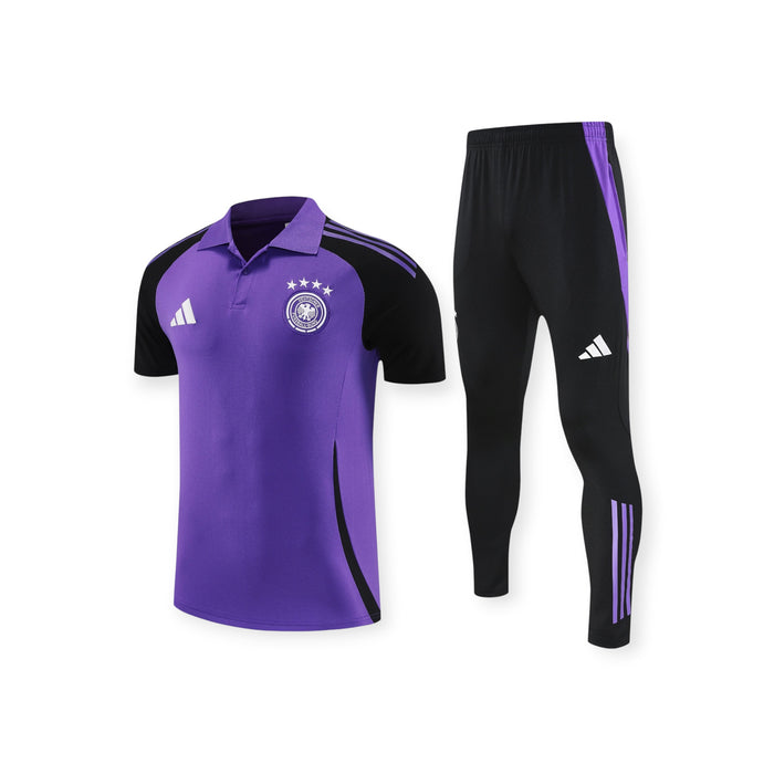 Germany Polo Training Set 2026 - Adidas Purple Black Sleeves + Black Slim Pants
