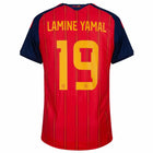 Spain Lamine Yamal #19 Home Kit - 2026 World Cup – striped and red retro football jersey front view