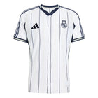 Real Madrid Adidas Baseball Jersey – striped and red retro football jersey front view