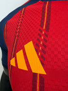 Spain Home Kit - World Cup 2026 – striped retro football jersey detail view
