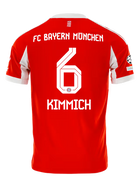Bayern Munich Kimmich Home Kit 2025/26 (Champions League) – red and striped retro football jersey front view
