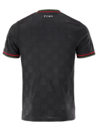 Bayern Munich 3rd Kit 2025/26 (Champions League) – red and striped and black retro football jersey back view