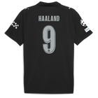 Manchester City Away Kit 25/26 Player Version Haaland - (Champions League) – black retro football jersey front view