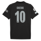 Manchester City Away Kit 25/26 Player Version Cherki - (Champions League) – black and striped retro football jersey front view
