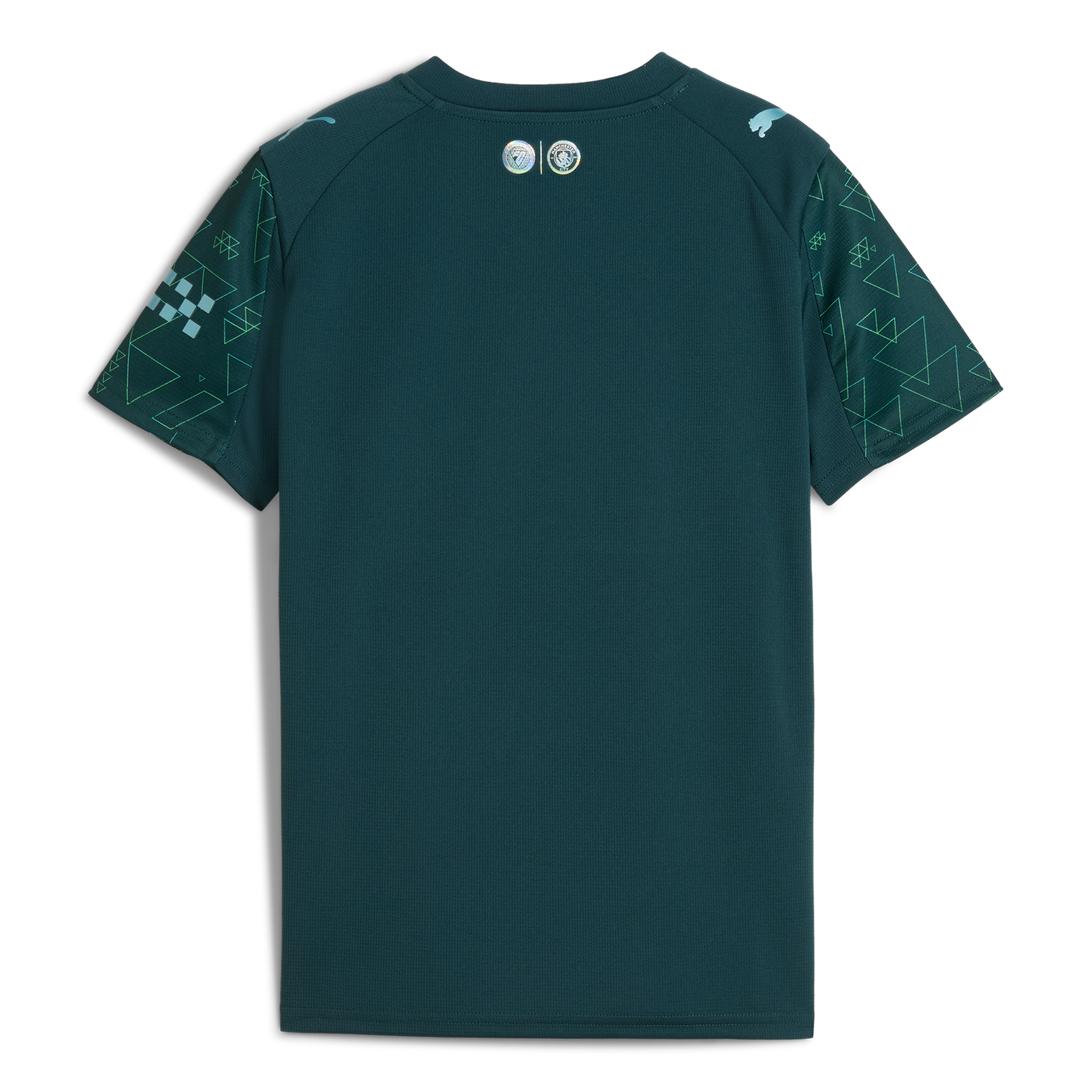 Manchester City 4th Kit 2025/26 – geometric retro football jersey back view