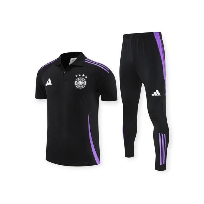 Germany Polo Training Set 2026 - Adidas Black + Purple Slim Pants