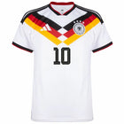 Germany Musiala #10 Home Kit - 2026 World Cup – striped and white and geometric retro football jersey back view