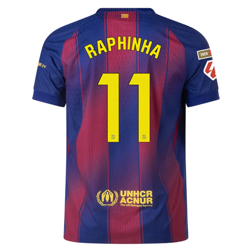 Barcelona Home Kit Raphinha #11 2025/2026 (La Liga) – retro football jersey front view
