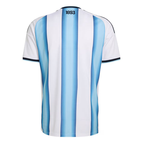Argentina Home Kit - World Cup 2026 – striped retro football jersey back view