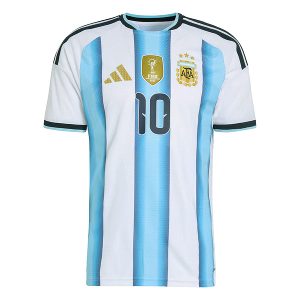 Argentina Lionel Messi #10 Home Kit - 2026 World Cup – striped retro football jersey back view