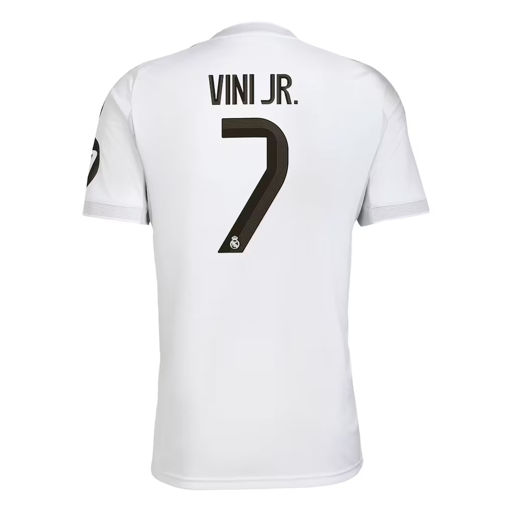Real Madrid Vini Jr. Home Kit 2025/26 (La Liga) – white retro football jersey front view
