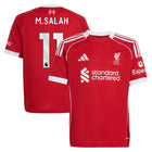 Liverpool Mohamed Salah Home Jersey 2025/26 – red retro football jersey detail view