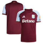 Aston Villa Home Jersey - 2025/2026 Season – red retro football jersey back view