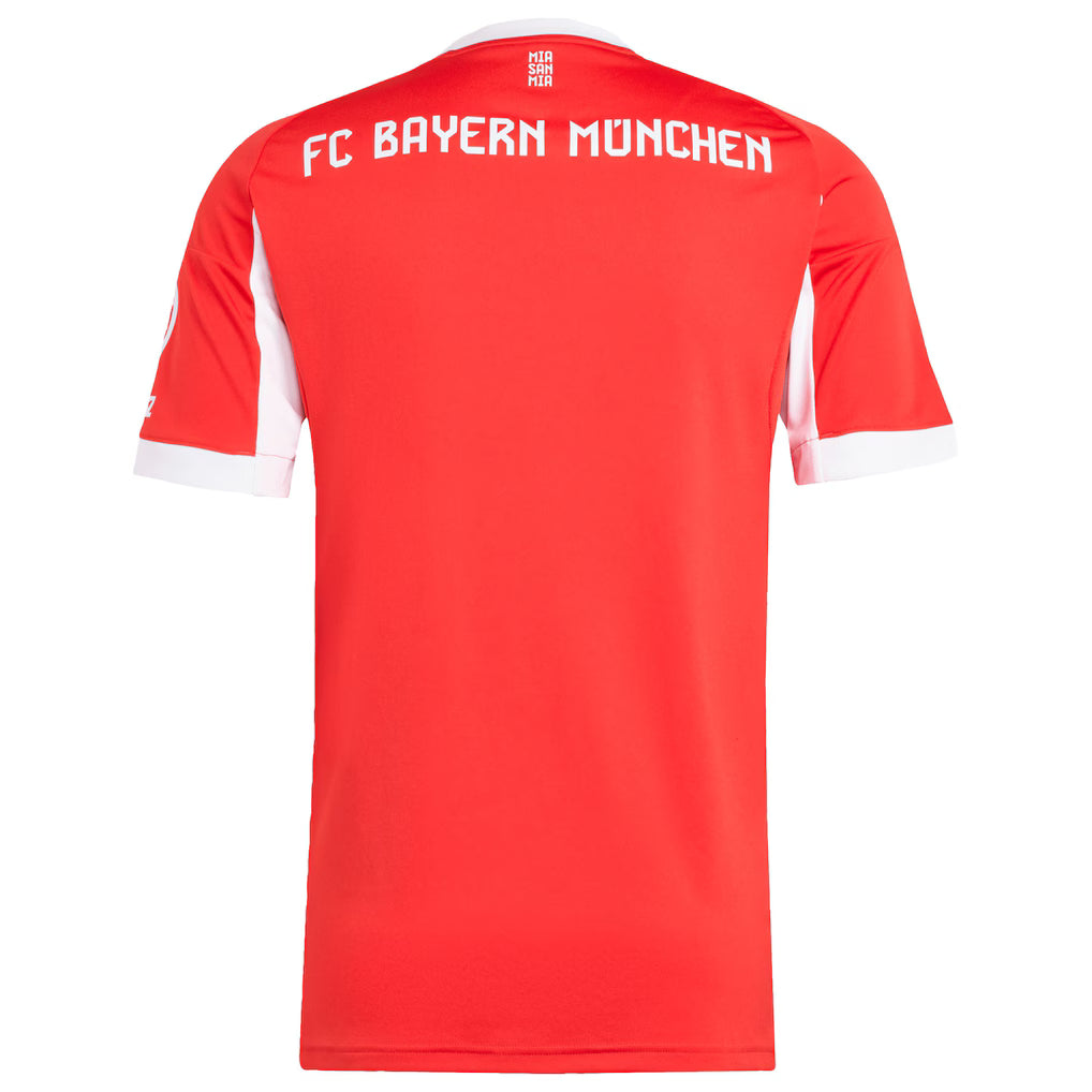 Bayern Munich Home Kit 2025/26 – striped and red retro football jersey back view