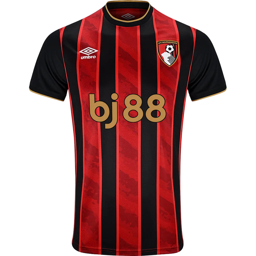 Bournemouth Home Jersey 2025/26 – striped retro football jersey front view