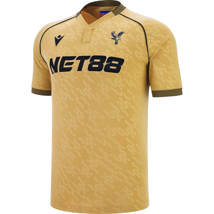 Crystal Palace Third Jersey 2025/26 – yellow and gold retro football jersey front view