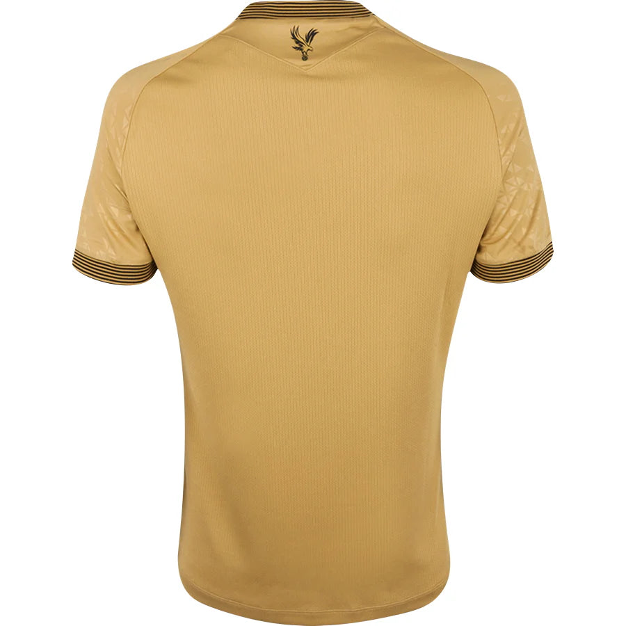 Crystal Palace Third Jersey 2025/26 – yellow and gold retro football jersey back view