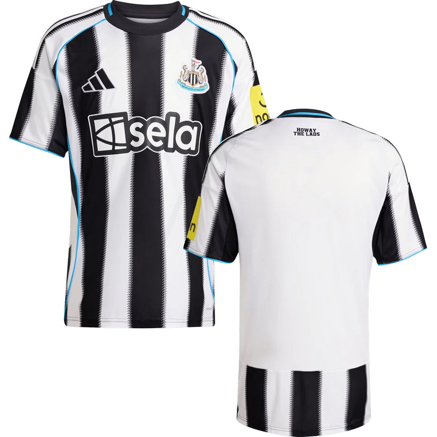 Newcastle United Home Jersey 2025/26 – striped retro football jersey detail view