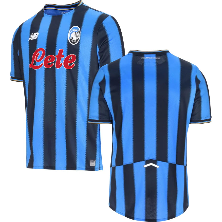 Atalanta Home Jersey 2025/26 – striped retro football jersey detail view