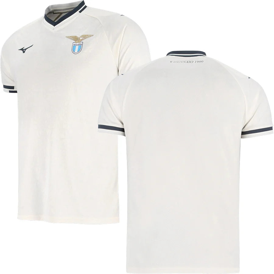 Lazio Away Jersey 2025/26 – white retro football jersey detail view