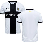 Parma Home Jersey 2025/26 – striped and white retro football jersey detail view
