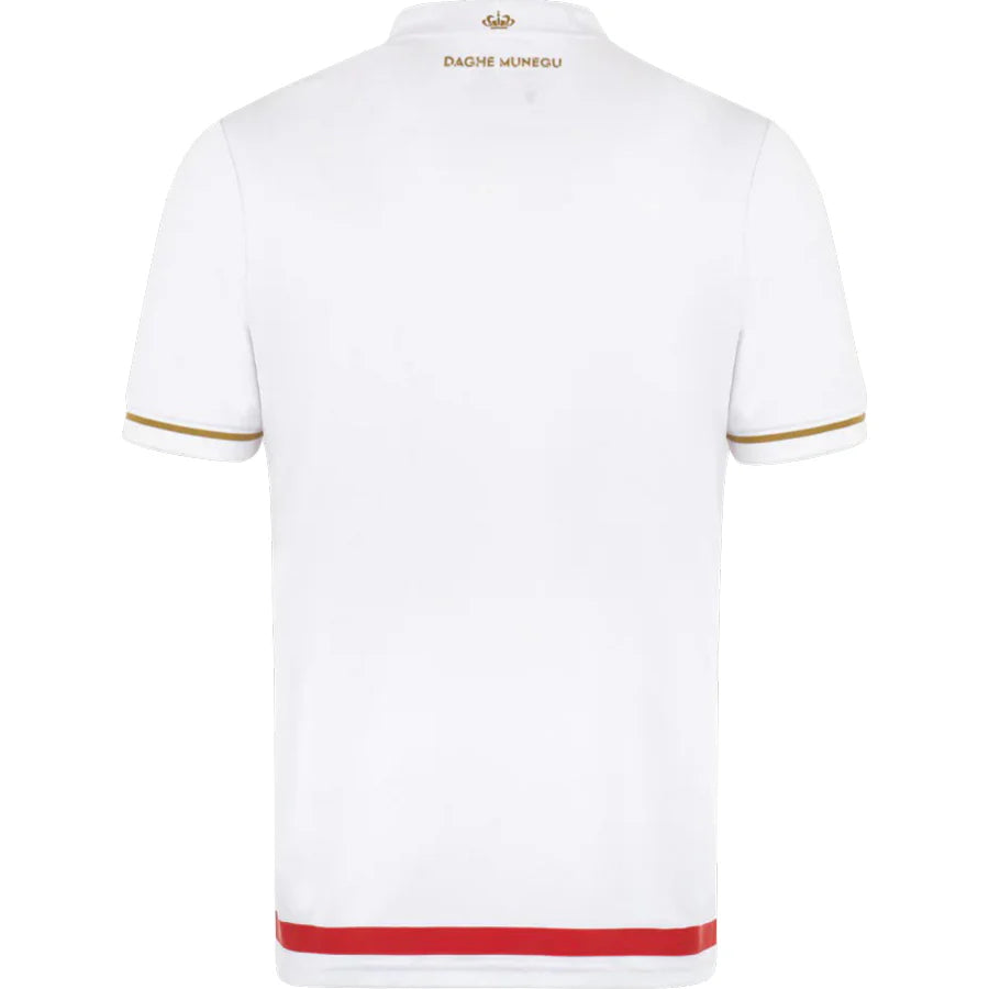 AS Monaco Home Jersey 2025/26 – red and striped retro football jersey back view
