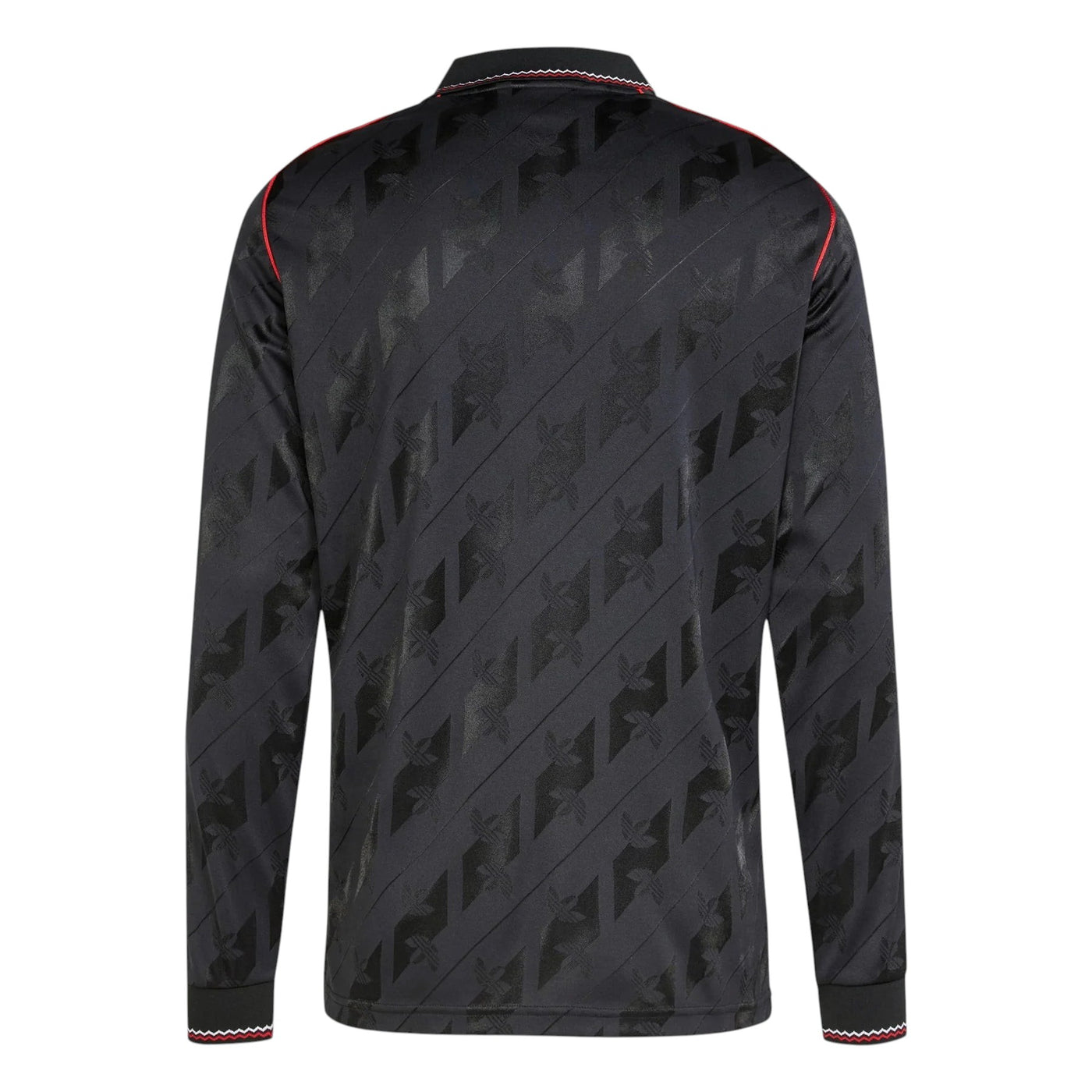 Manchester United Long Sleeve Special Jersey – black and geometric retro football jersey back view