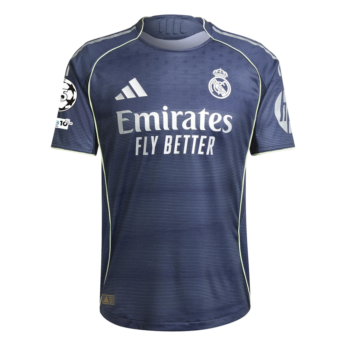 Real Madrid Vinicius Jr Away Kit 2025/26 (Champions League) – white retro football jersey back view
