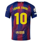 Barcelona Home Kit Lamine Yamal #10 2025/26 (Champions League) – striped retro football jersey front view