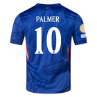 Chelsea Cole Palmer Home Kit 2025/26 WC Champions – geometric and blue retro football jersey front view