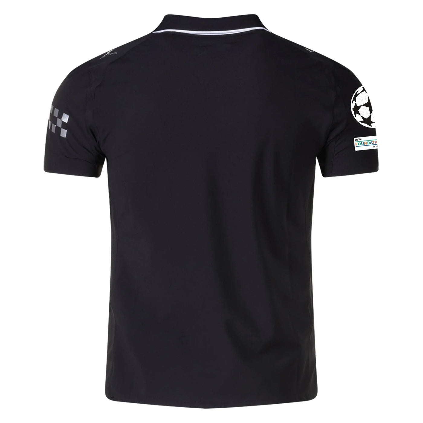 Manchester City Away Kit 25/26 Player Version - (Champions League) – striped and black retro football jersey back view