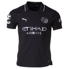 Manchester City Away Kit 25/26 Player Version - (Champions League) – striped and black retro football jersey front view
