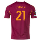 AS Roma Dybala #21 Home Kit 2026 (Europa League) – brown retro football jersey front view