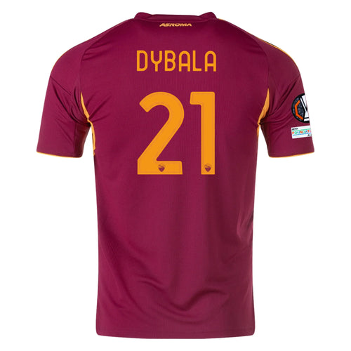 AS Roma Dybala #21 Home Kit 2026 (Europa League) – brown retro football jersey front view
