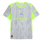 Manchester City 3rd Kit 2025/26 - Player Version – gray and white retro football jersey front view