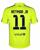 Barcelona Third Kit 14/15 Neymar Jr #11 – yellow retro football jersey front view