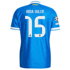 Real Madrid Arda Güler 3rd Kit 2025/26 (Champions League) – white and blue and geometric retro football jersey front view
