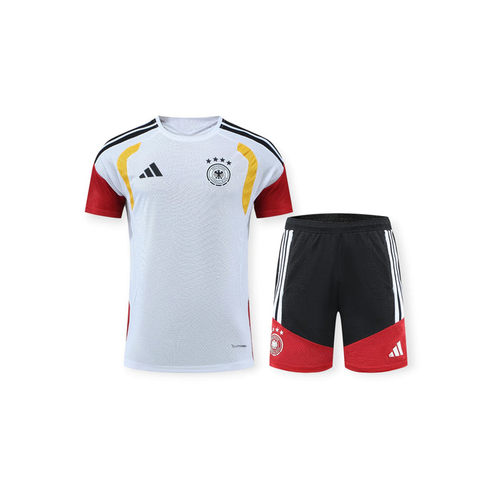 Germany Training Set 2026 - Adidas White Climacool Jersey + Black Red Shorts