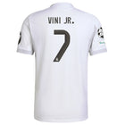 Real Madrid Vini Jr. Home Kit 2025/26 (Champions League) – white retro football jersey front view