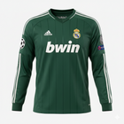 Real Madrid Retro Away Kit 2012/13 - Özil Long Sleeve – green retro football jersey back view