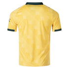Yellow sports jersey with black accents on a white background