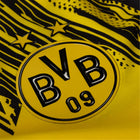 Borussia Dortmund Home Kit 2025/26 (Bundesliga) – yellow and striped retro football jersey detail view