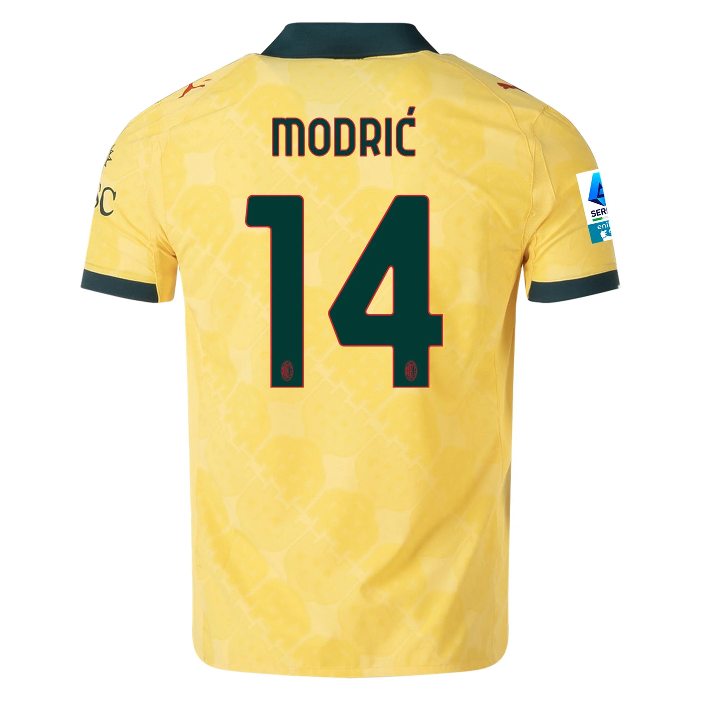 AC Milan 3rd Kit 25/26 Modric (Serie A Player version) – yellow retro football jersey front view