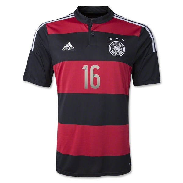 Maillot extérieur de l'Allemagne noir et rouge – Lahm #16 – Adidas 2014
