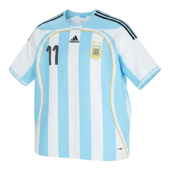 Argentina 2006 World Cup Home Jersey #11 Tevez Retro - Adidas