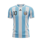 Hinchas Sportswear Store Argentina 2010 Messi retro jersey, light blue and white striped, short sleeve, with FIFA World Cup 2010 patch.